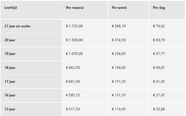 Dit zijn de minimumloonbedragen in 2022